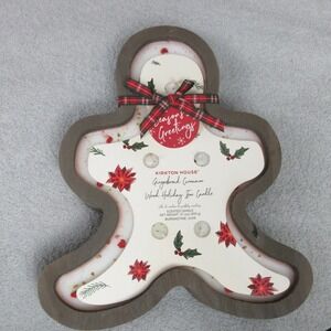 Kirkton House Holiday Icon Wood Scented Candle Gingerbread Man Cinnamon